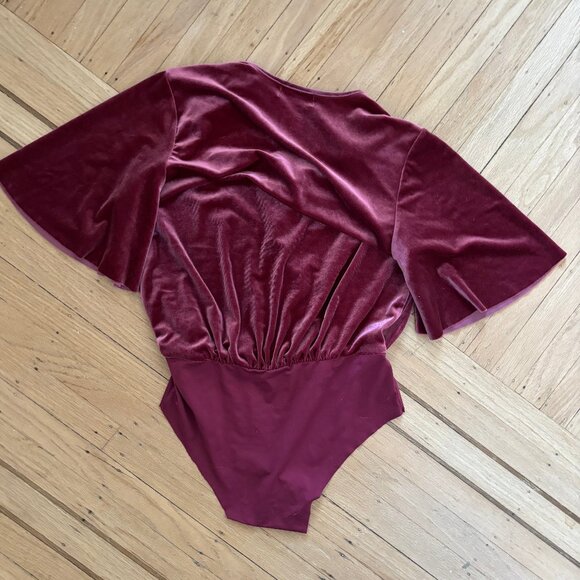 Zara Velvet Bodysuit in Pink with Ballet Coquette Wrap - Picture 7 of 7